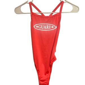 Guard Red Lifeguard Girls Swimsuit